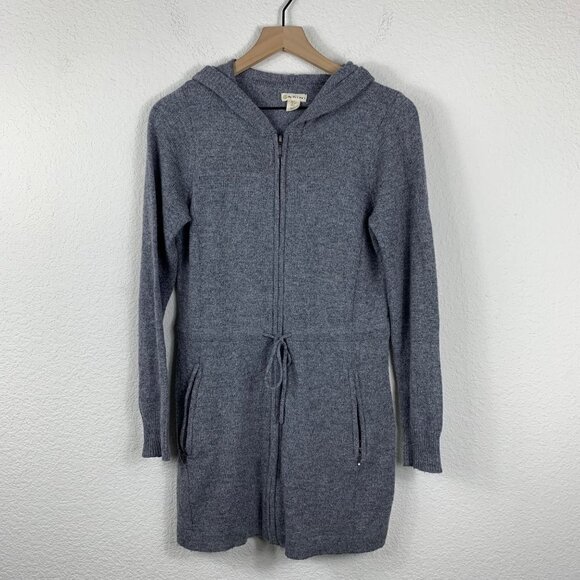 DAKINI Womens Wool Cashmere‎ Gray Hooded Zip Up Sweater Size Small - Picture 8 of 9